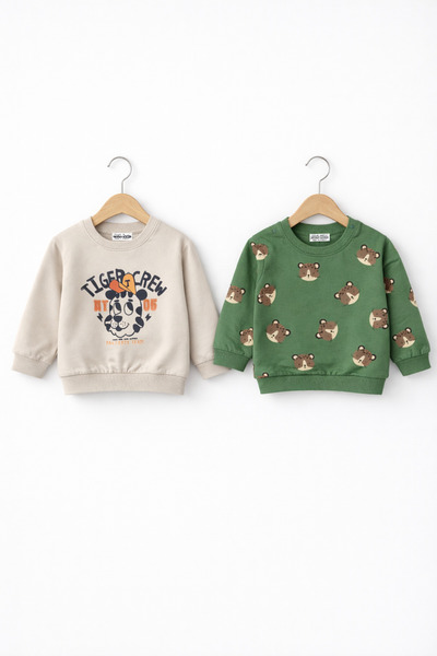 Hello Baby Baby Boy Cotton Sweatshirt – Patterned Model