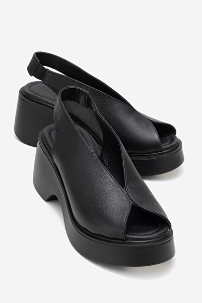 Zeynep Sıradağlı Cortez Women's Genuine Leather Sandals Black