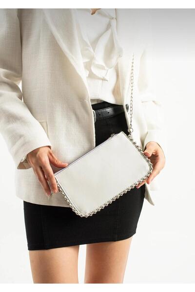 balbagss Women's White Chain Strap Double-Sided Stylish Daily Shoulder Bag