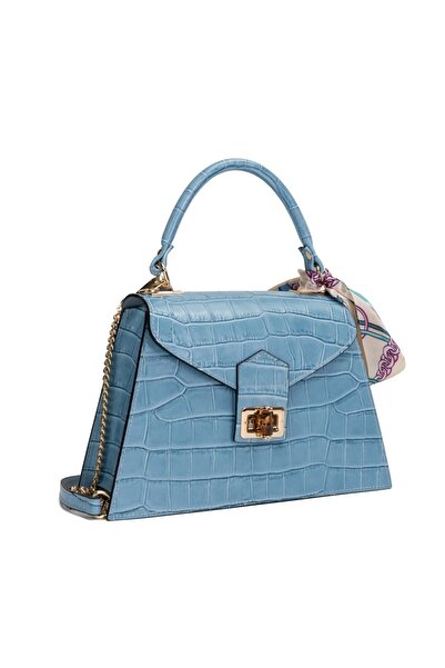 Posete Fagaras Noemi Leather Purse - Blue, Casual Bag Made of Genuine Leather...