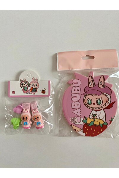 TMR LABUBU KIZ%BEBEK FİGÜRLÜ AYNA&TOKA