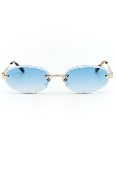 Just Cavalli Sjc155 300Q Unisex Sunglasses Metal Gold Blue Lens