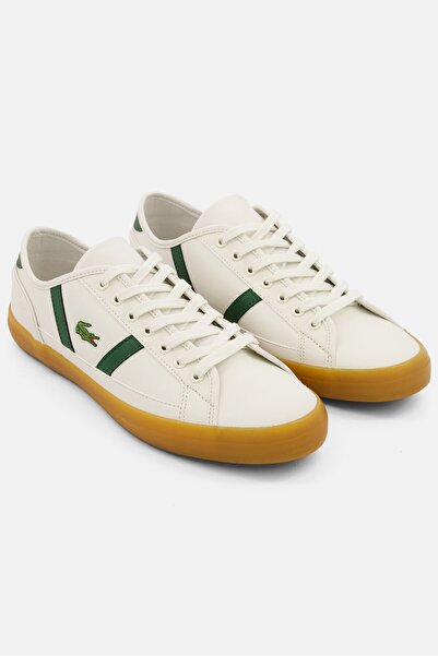 Lacoste أحذية رجالية كاجوال برباط، أبيض/أخضر