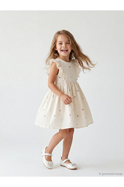 LC Waikiki MG TRENDEN Rochie de fetiță bej cu flori