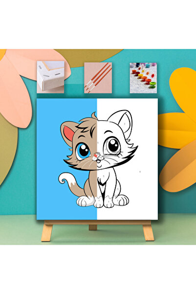 Carmen Çocuklar için Sayılarla Boyama Seti - Yavru Kedicik