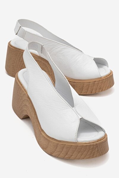 Zeynep Sıradağlı Cortez Women's Genuine Leather Sandals White