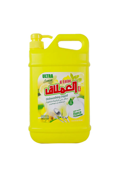 Al Emlaq Dishwashing Liquid, Ultra Lemon With Double Force- 1800ml