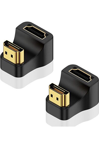 Arabest 2Pack 8K HDMI 180 Degree Adapter,Down Angle HDMI 2.1 Male to Female A...