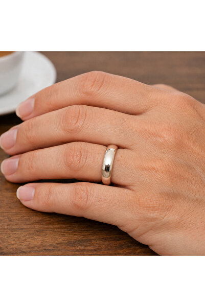 SMİLE SİLVER 5 mm Bombeli Gümüş Alyans