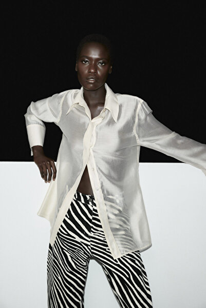 H&M Barrel Paça Gabardin Pantolon