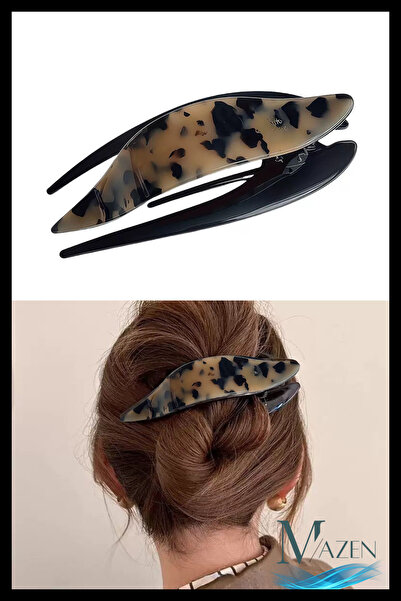 MAZEN مشبك عظمي فرنسي VIP بنمط السلحفاة |   إكسسوارات الشعر - إنتاج خاص