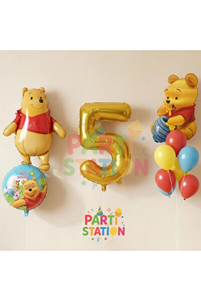 Parti Station Winnie the Pooh Themed 5Th Birthday Balloon Set – 12 Piece Ball...