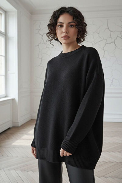 Curly Black Plus Size Sweater