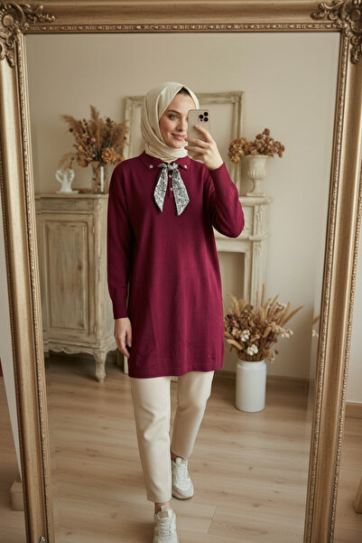 Kirazca Butik Women's Mercerized Fabric Scarf Tunic