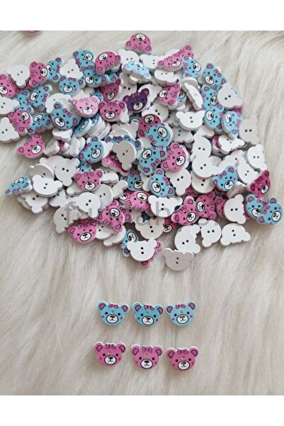 fundahobi أزرار دببة خشبية 20 قطعة