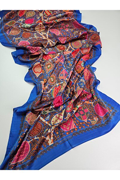 Shiva Scarfs Mosaic Ethnic Pattern Voile Silk Shawl Accessory Foulard Silk Sc...