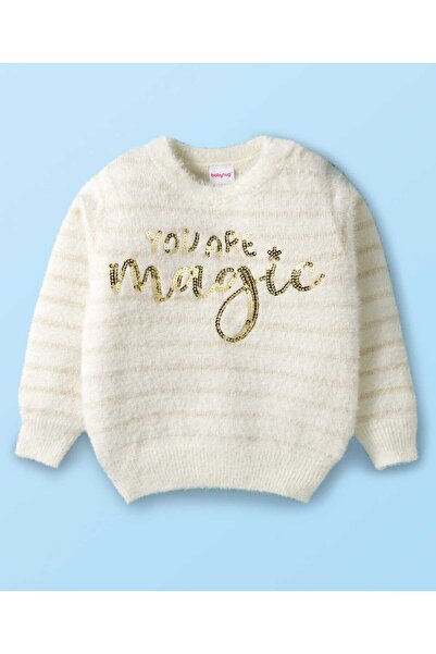 Babyhug Knitted Full Sleeves Extra Soft Hairy Eyelash Yarn Pullover Sweater S...