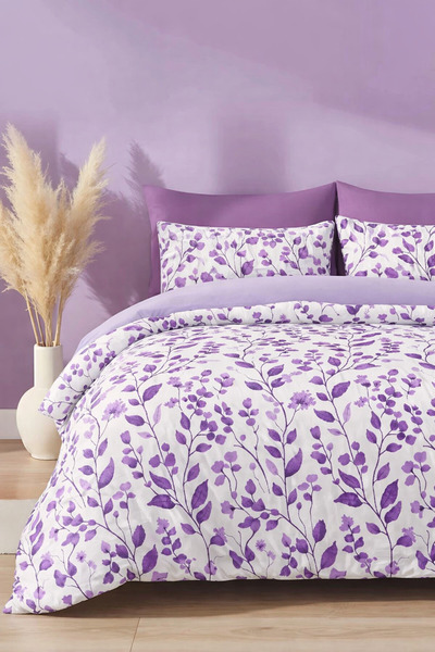 İQON Двоспальний комплект постільної білизни Suluboya Lila SETÇİFT