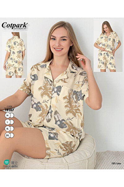 Cotpark Women's 100% Cotton Short-Sleeve Shorts Pajamas Set 19107