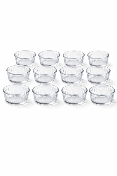 Fhilli Pyrex 12'li Isıya Dayanıklı Kase Çizilmez Fırın Sufle Kabı 250 ml