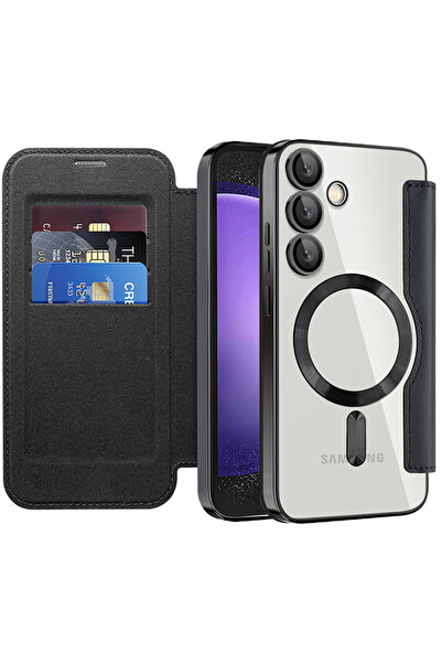 Techsuit Case for Samsung Galaxy S23 FE - SmartMag Book Case - Black