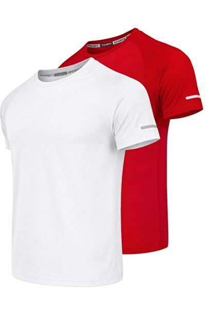 pandy 2-Pack of Athletic Technical Sports T-Shirts with Quick Dry Feature