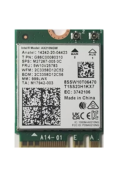 Intel Adaptor Wi-Fi 6E AX210, WLAN + Bluetooth 5.2 - M.2/A-E-Key