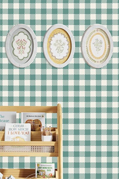 Piksel Grafik Gingham Striped Checkered Patterned Wall Sticker