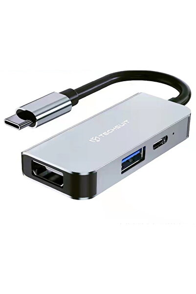 Techsuit TurboChargeX 3 in 1 Multiport Hub, Type-C to Type-C, USB, HDMI, 4K@3...