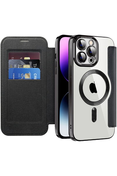 Techsuit SmartMag Book Case for iPhone 14 Pro Max - Black
