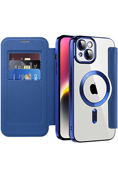 Techsuit SmartMag Book Case for iPhone 14 Plus - Blue