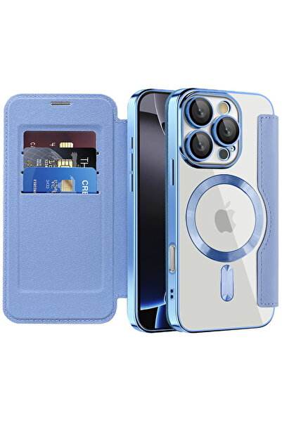 Techsuit Case for iPhone 16 Pro - SmartMag Book Case - Light Blue
