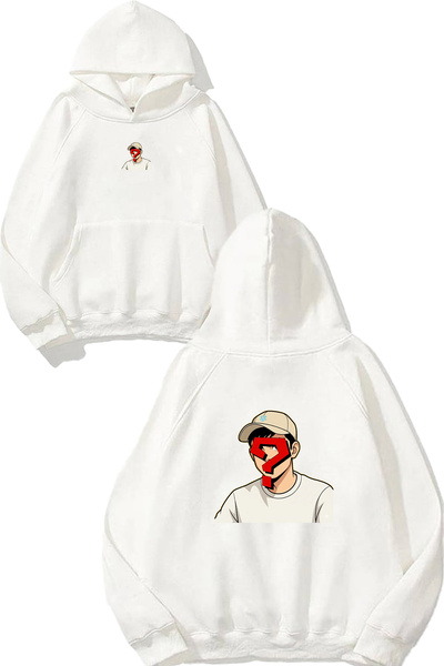 VSRN سويت شيرت أبيض كبير الحجم مطبوع بتصميم أنيمي من سورو