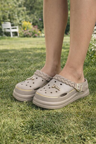 MODAONN Papuci Sabo tricotați cu curele și cataramă pentru femei