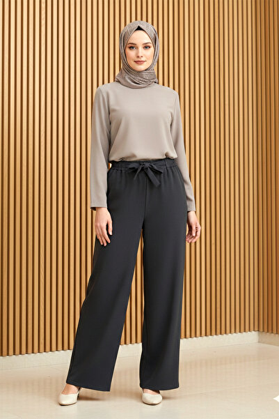 Kirazgym Women's Double Fabric Elastic Waist Comfortable Cut Wide Leg Fabric ...