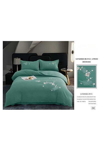 Set Lenjerie de pat premium – 6 piese, broderie fină