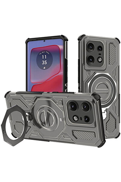 Techsuit Husă pentru Motorola Edge 50 Pro - Carbon Shield PRO - Negru fumuriu