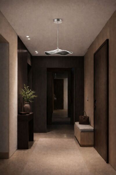 EROL AVİZE Silver Wave Gümüş Tekli Üç Renk Led Antre Avize