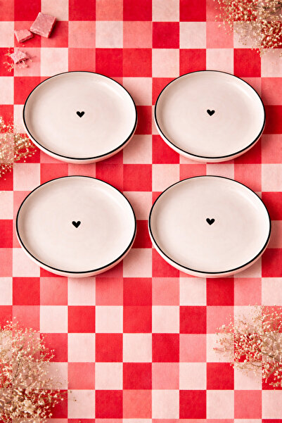 MeGgDecor Heart Plate Set (4 Pieces, 21 cm)