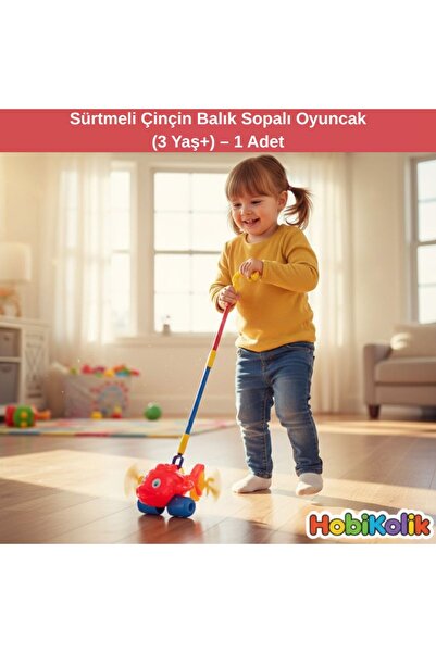 Art Tone 🐟🎣 Sürtmeli Çinçin Balık Sopalı Oyuncak (3 Yaş+) – 1 Adet