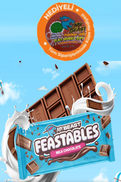 Pofika Feastables Mr Beast Milk Chocolate 60 gr 1 Adet + Mr beast Jelly Hediyeli