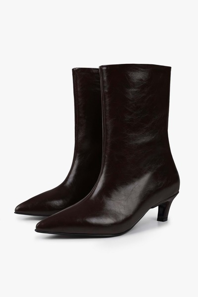 Shoeberry Women's Maris Brown Leather Heeled Boots