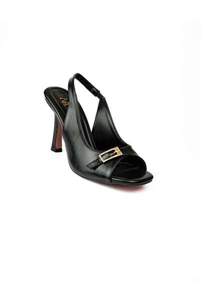 Moda Arena 2354 Black Heeled Women's Evening Dress Shoes