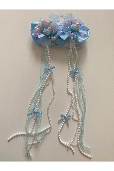 TMR BONCUKLU KALPLİ KIZ ÇOCUK 2'Lİ ŞIK TOKA