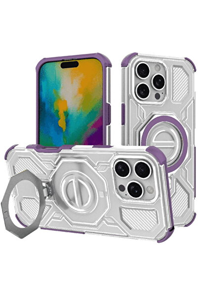 Techsuit Husa pentru iPhone 16 Pro - Carbon Shield PRO - Purple Transparent