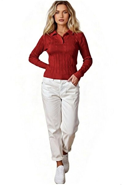 youknitwear you Riviera 100% Cotton Polo Neck Women's Sweater