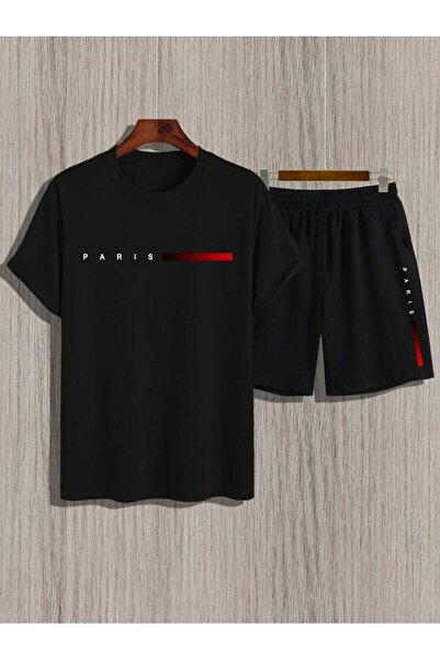 Kids Καλοκαιρινό σετ μπλουζάκι και σορτς για αγόρια με στάμπα Paris και Red Line