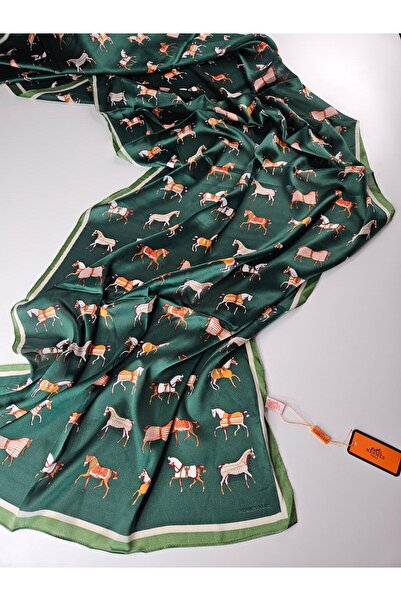 Shiva Scarfs شال حرير فوال بتصميم حصان، إكسسوارات، أوشحة حريرية، شال، حجاب