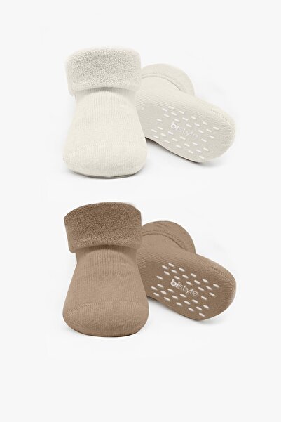 BUDİ HOME Bistyle 2-Piece Towel Socket Non-Slip Basic Girl 10507 Beige