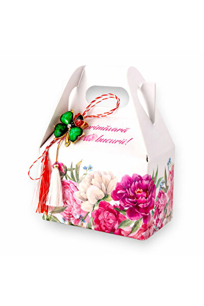 Bucuria Mărțișor DULCE Bujori (Brosa TRIFOI) – Bomboane Bucuria, Cadou Primăvară